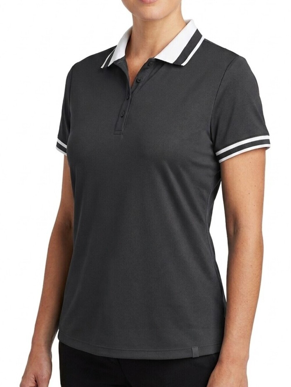 Lady Hagen Black Golf Polo Shirt White Trim Size XL